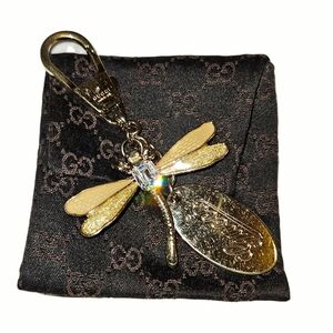 Gold Dragonfly Keychain